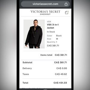 NWT Victoria Secret Black 3-in-1 Spring,Fall & Winter jacket $431 NEW WITH TAGS